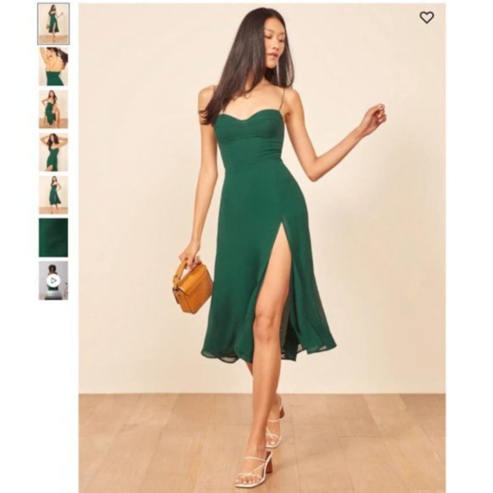 Reformation Green Midi Dress